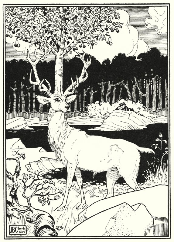 Illustratie voor de Avonturen van Baron Munchausen (gravure) door English School