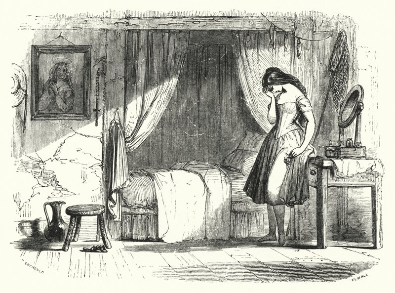Illustratie voor het Ballet, Ondine of De Naiad (gravure) door English School