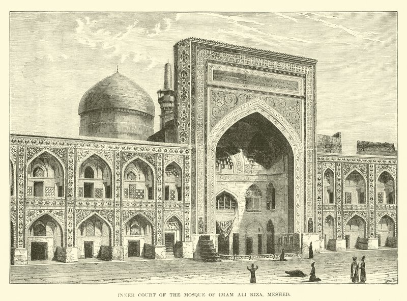 Binnenplaats van de Moskee van Imam Ali Riza, Meshed door English School