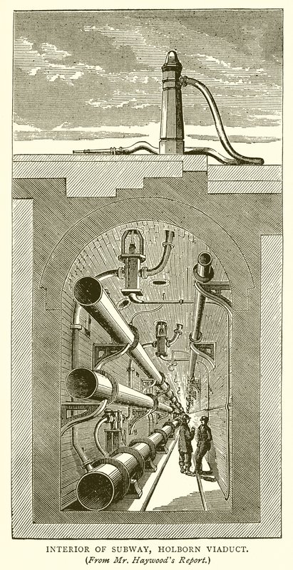 Interieur van de metro, Holborn Viaduct door English School