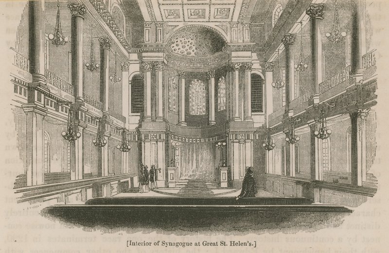 Interieur van de Synagoge in Great St Helens, Londen door English School
