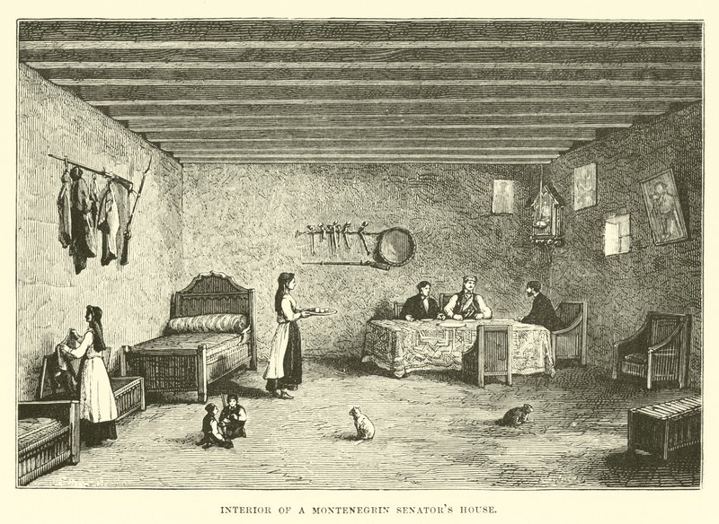 Interieur van een Montenegrijns senatorhuis door English School