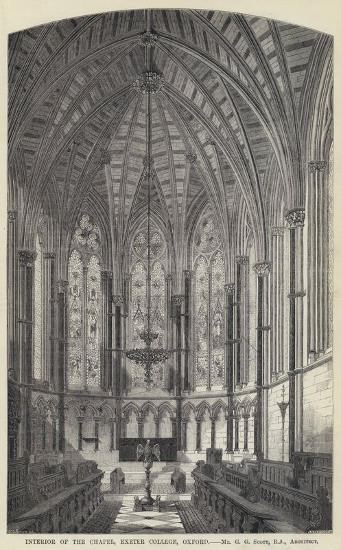 Interieur van de kapel, Exeter College, Oxford door English School