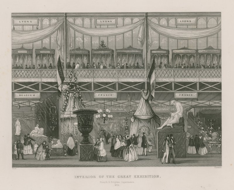 Interieur van de Grote Tentoonstelling, 1851, Franse en Belgische Afdeling door English School