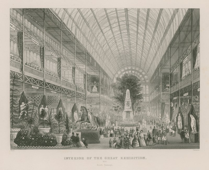 Interieur van de Grote Tentoonstelling, 1851, Zuid Transept door English School
