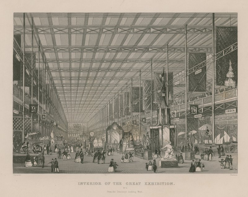 Interieur van de Grote Tentoonstelling, 1851, vanuit het Transept kijkend naar het westen door English School