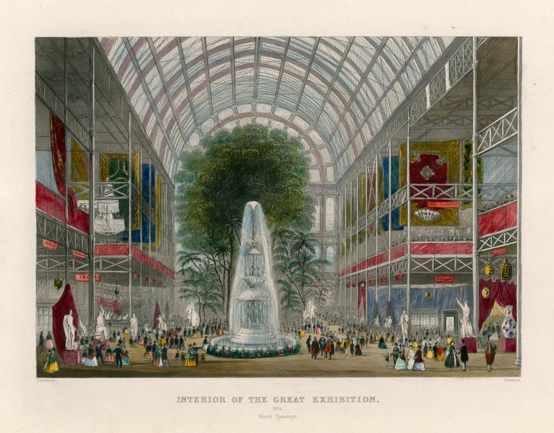 Interieur van de Grote Tentoonstelling, noordelijk transept door English School