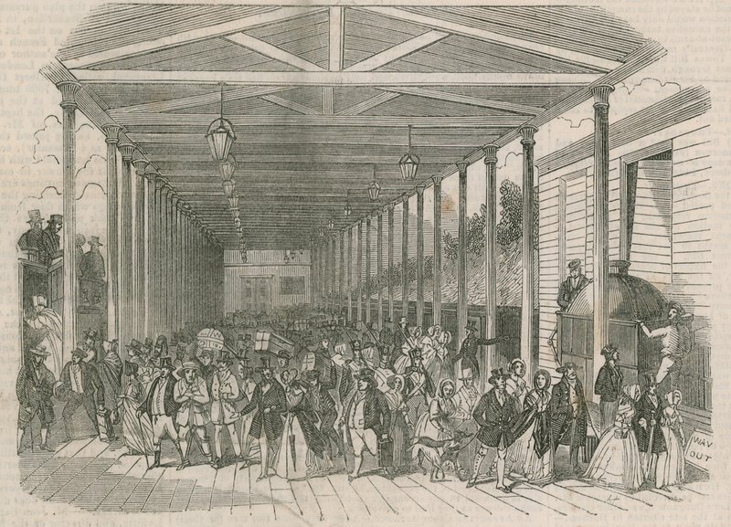 Interieur van het Great Western Railway eindstation door English School