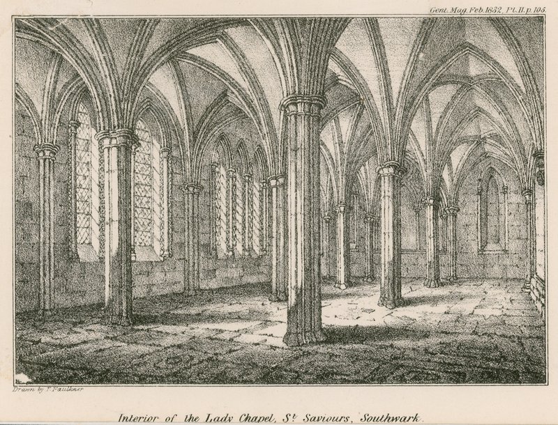 Interieur van de Lady Chapel, St Saviours, Southwark door English School