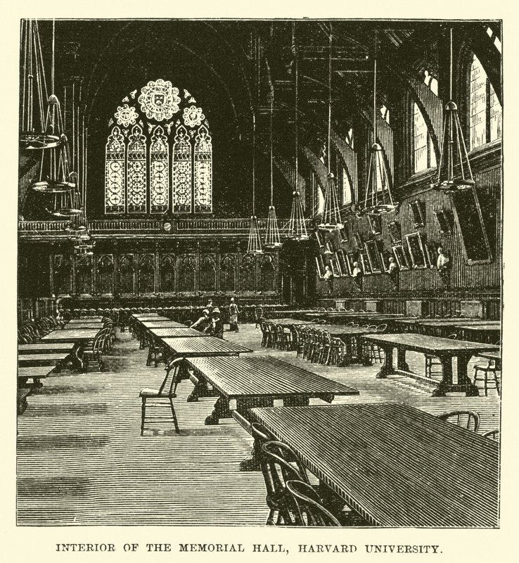Interieur van de Memorial Hall, Harvard University door English School