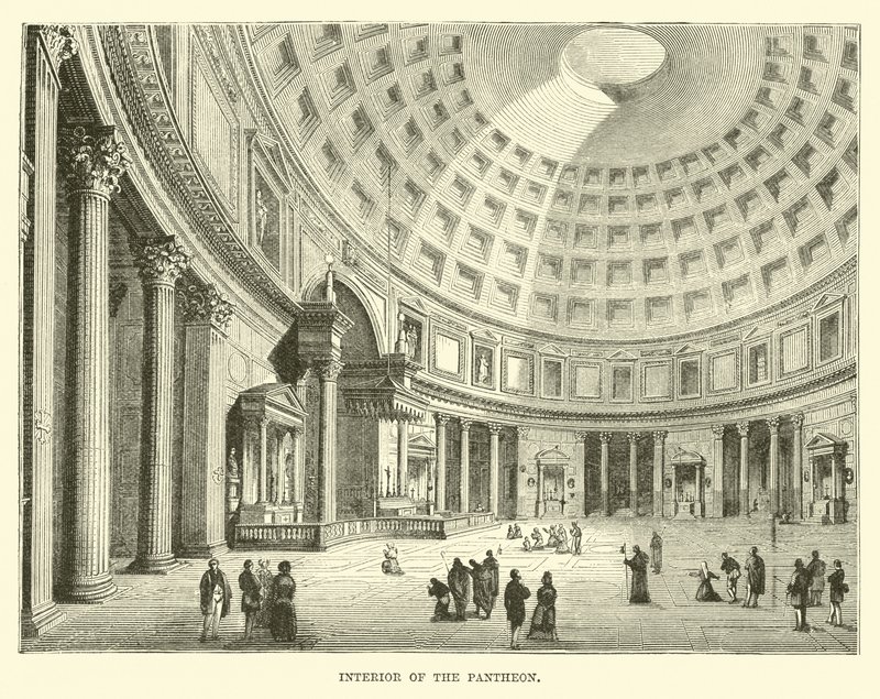 Interieur van het Pantheon door English School