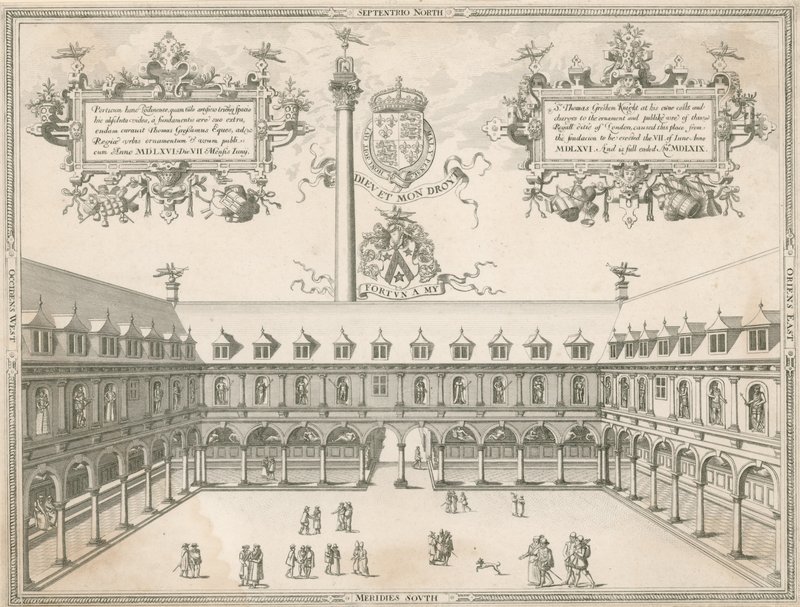 Interieur van de Royal Exchange, Londen door English School
