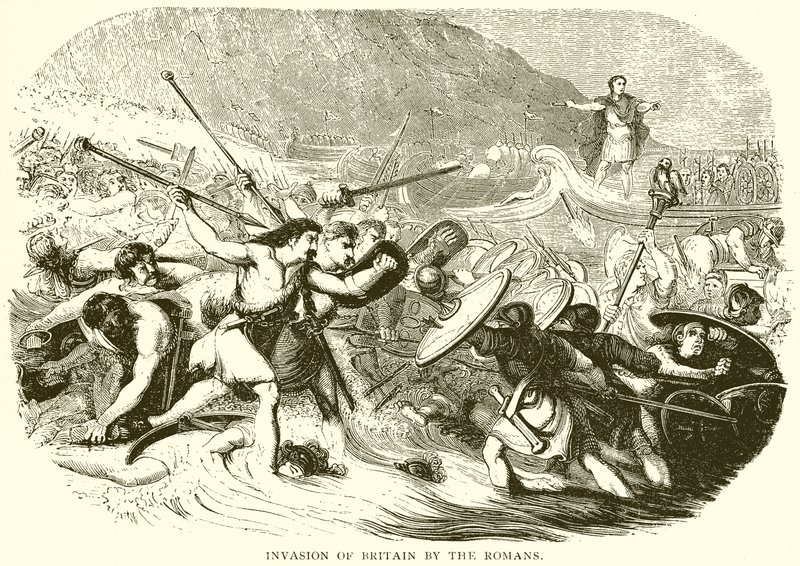 Invasie van Groot-Brittannië door de Romeinen door English School