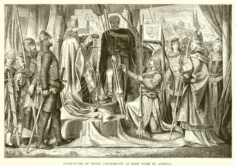 Investituur van Hendrik Jasomirgott als eerste hertog van Oostenrijk door English School