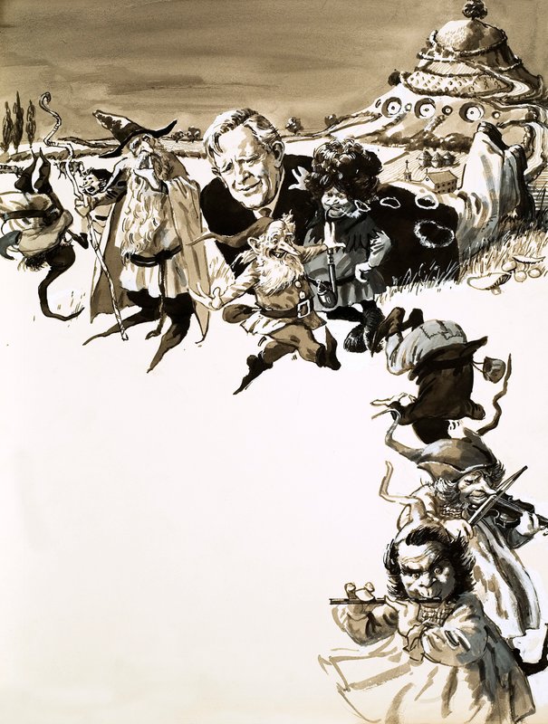 J. R. R. Tolkien en personages uit Lord of the Rings door English School