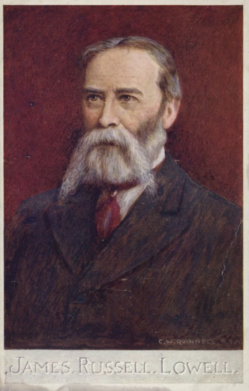 James Russell Lowell (1819-1891), Amerikaans dichter en diplomaat (kleurenlitho) door English School