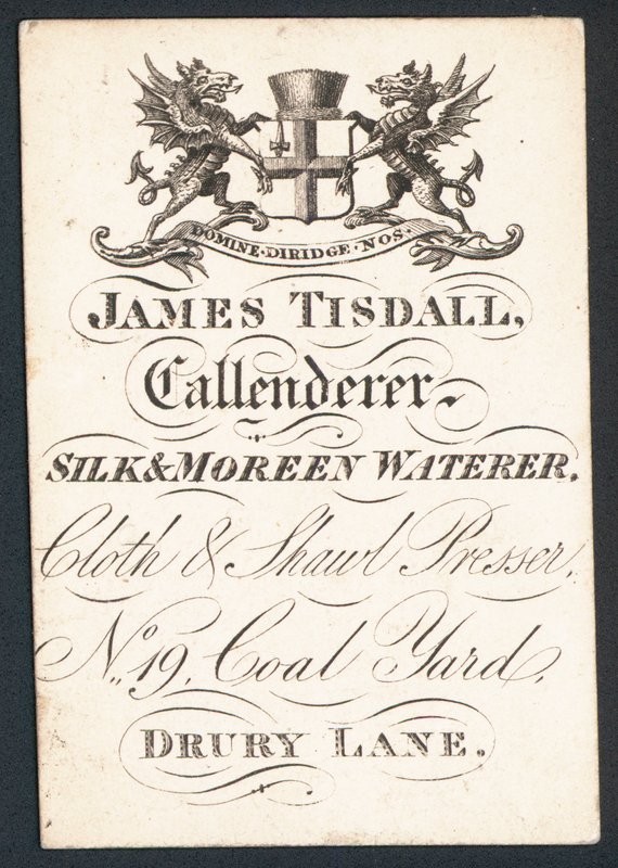James Tisdall, Callenderer, zijde en moreen waterer door English School