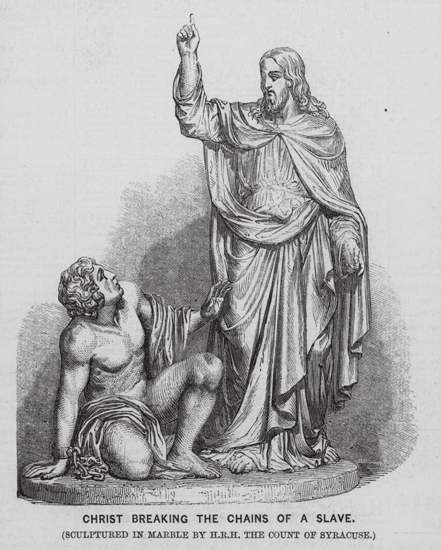 Jezus Christus breekt de ketenen van een slaaf door English School