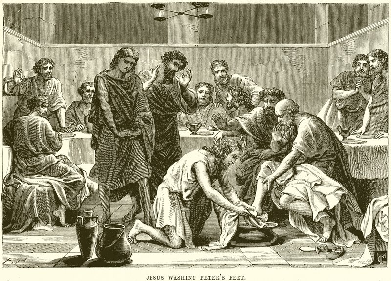 Jezus wast de Voeten van Petrus door English School