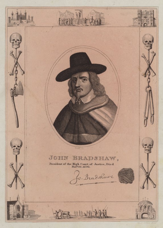 John Bradshaw, President van het Hooggerechtshof, stierf op 22 november 1695 door English School