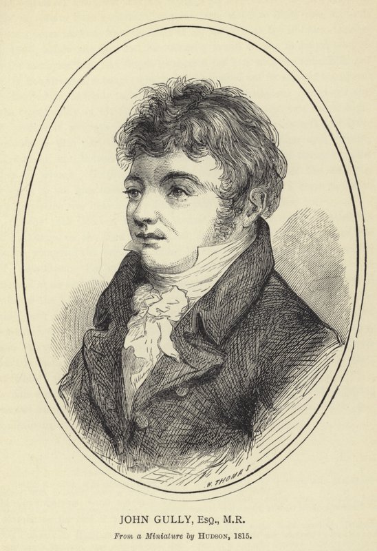 John Gully, Esquire, MR, naar een miniatuur van Hudson, 1815 door English School