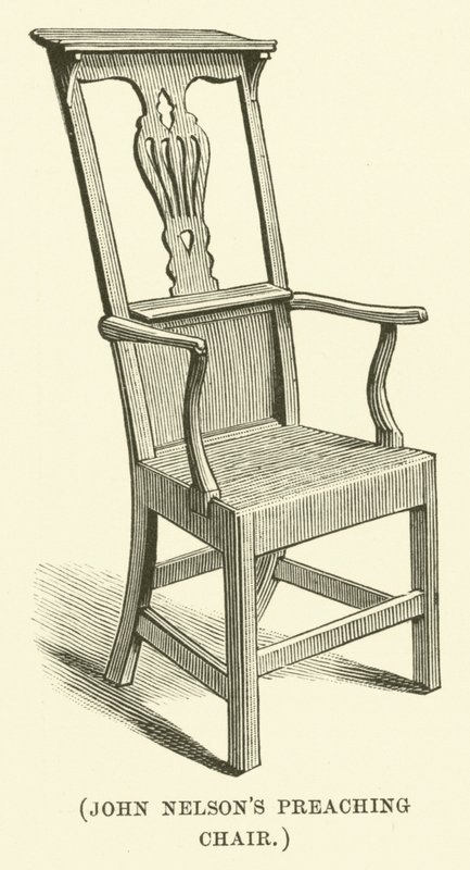 De predikstoel van John Nelson (gravure) door English School