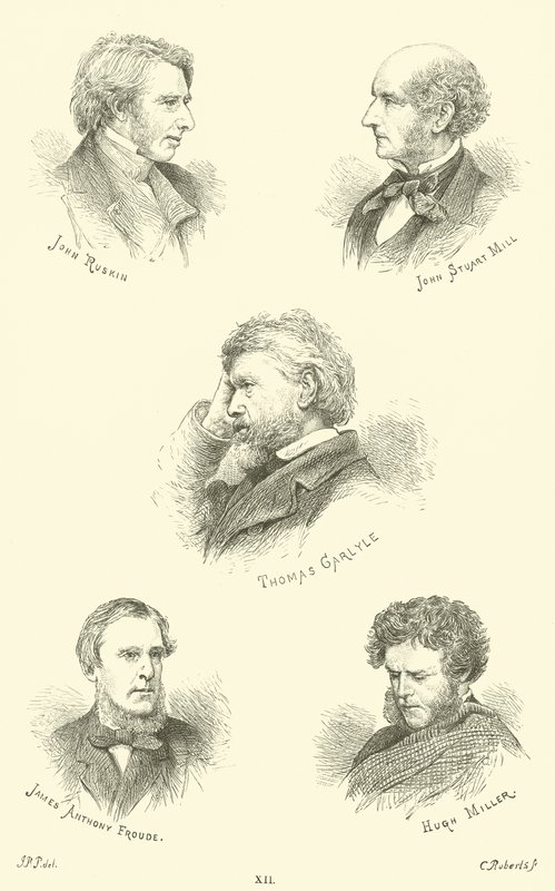 John Ruskin, John Stuart Mill, Thomas Carlyle, James Anthony Froude, Hugh Miller door English School