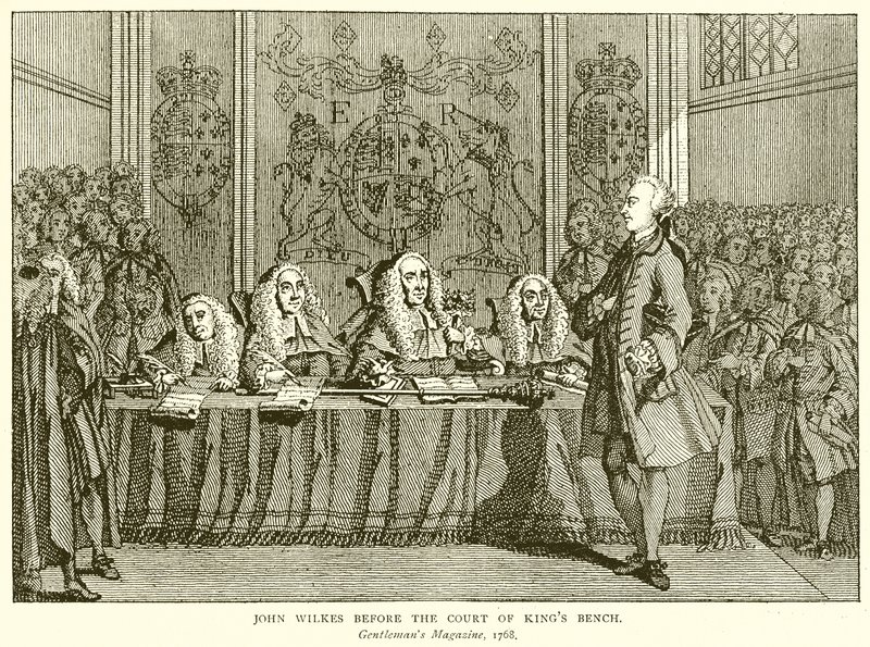 John Wilkes voor het Hof van Koningsbank door English School