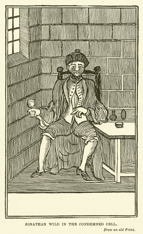 Jonathan Wild in de Veroordeelde Cel (gravure) door English School