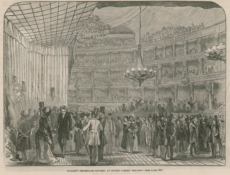 Julliens Promenade Concert in Covent Garden Theatre door English School