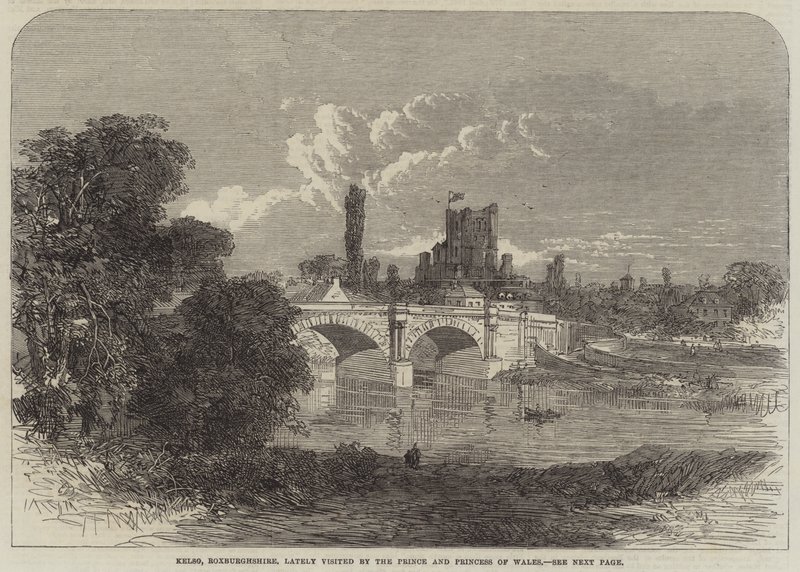 Kelso, Roxburghshire, onlangs bezocht door de Prins en Prinses van Wales door English School