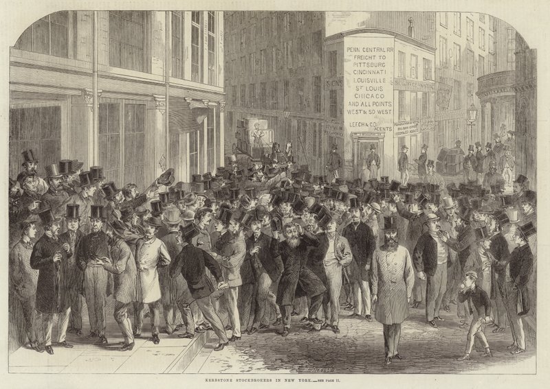 Straatbeursmakelaars in New York door English School