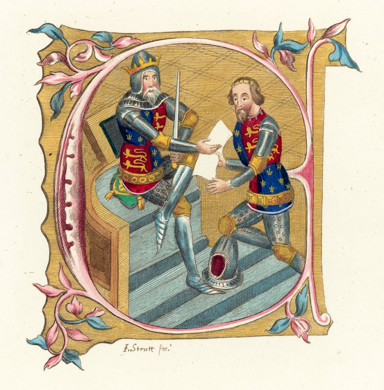 Koning Edward III en Prins Edward door English School
