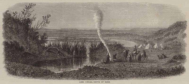 Meer Timsah, ten noorden van Suez (gravure) door English School