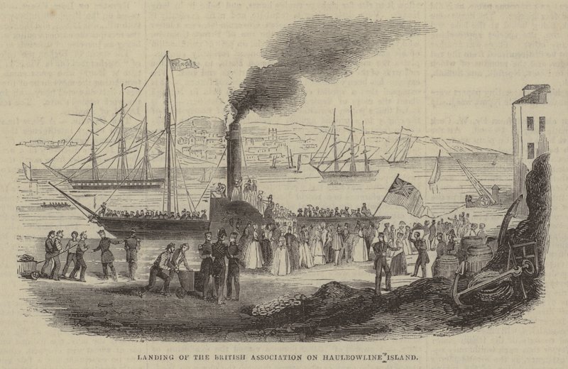 Landing van de Britse Vereniging op Haulbowline Island door English School