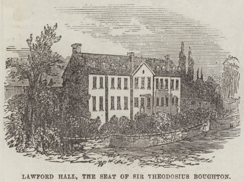 Lawford Hall, de zetel van Sir Theodosius Boughton door English School