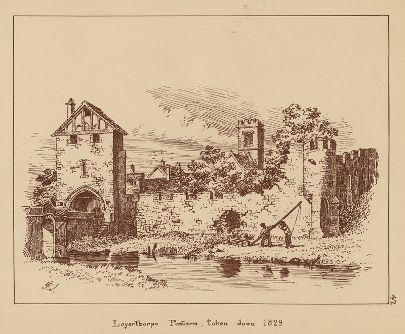Layerthorpe Postern, afgebroken in 1829 door English School