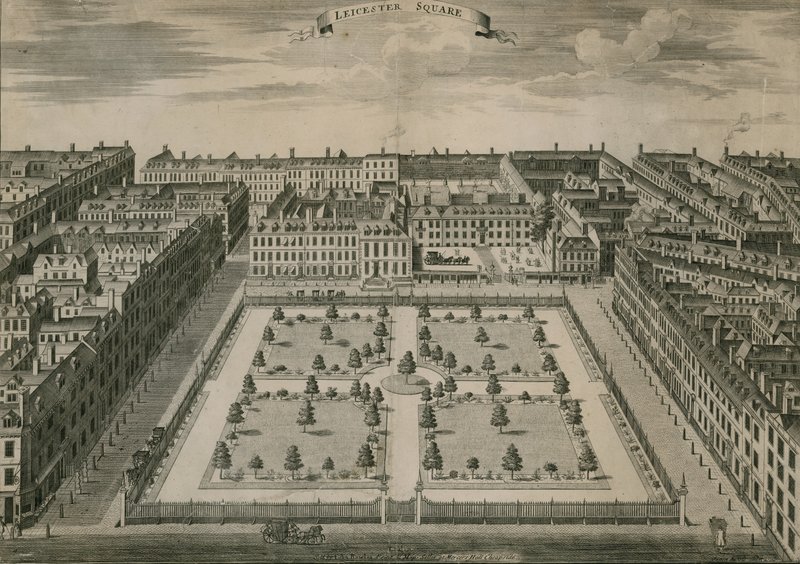Leicester Square, Londen, in 1728 door English School