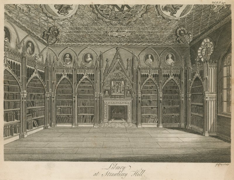Bibliotheek in Strawberry Hill, Londen door English School