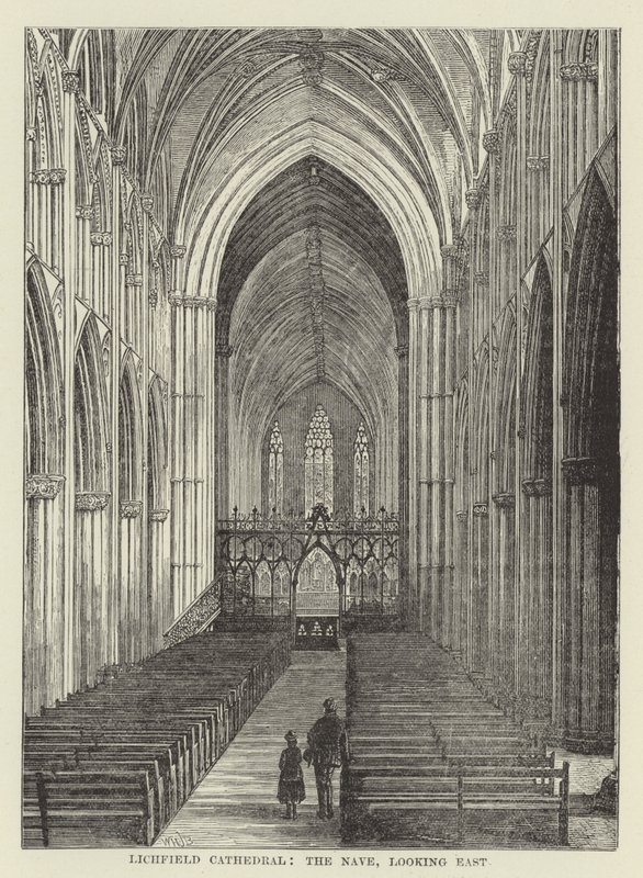 Lichfield Kathedraal, het schip, kijkend naar het oosten door English School