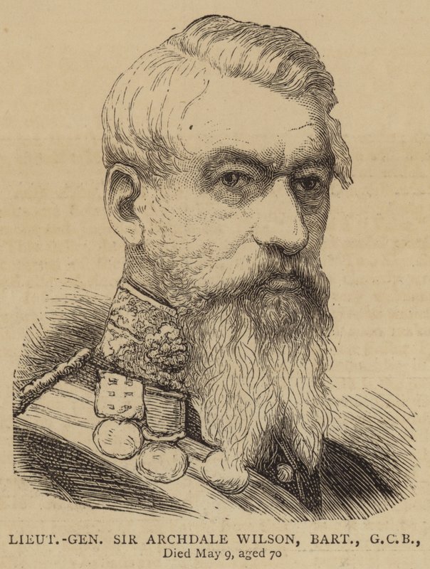 Luitenant-Generaal Sir Archdale Wilson, Baronet, GCB (gravure) door English School