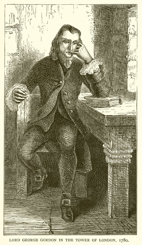 Lord George Gordon in de Tower of London, 1780 door English School