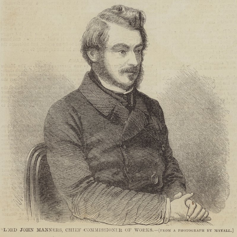 Lord John Manners, hoofdcommissaris van werken (gravure) door English School