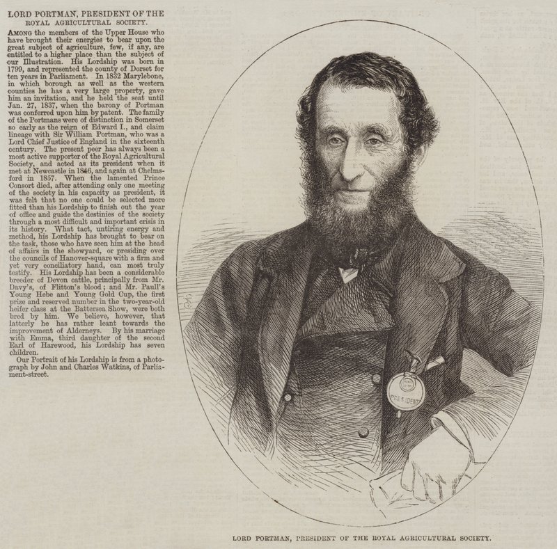 Lord Portman, Voorzitter van de Koninklijke Landbouwmaatschappij door English School