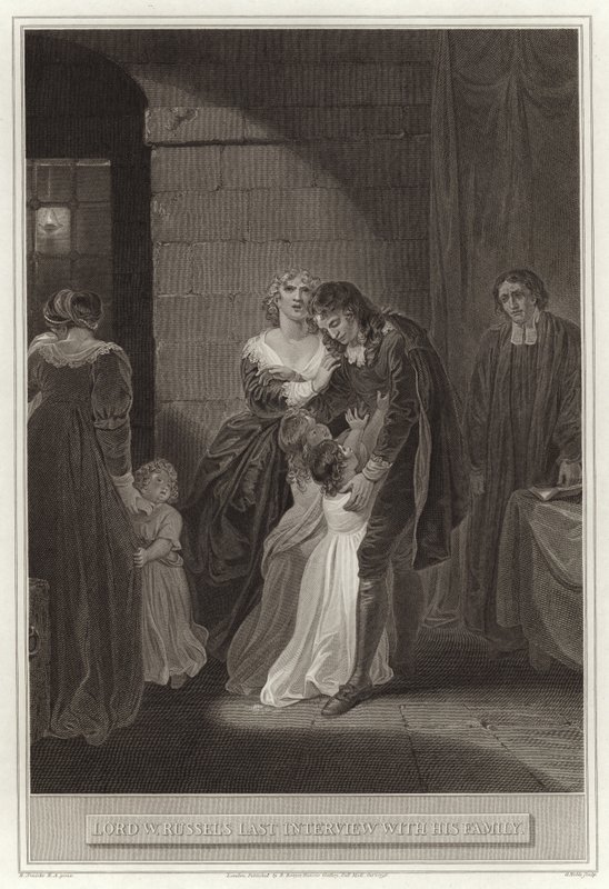Laatste ontmoeting van Lord William Russell met zijn familie door English School