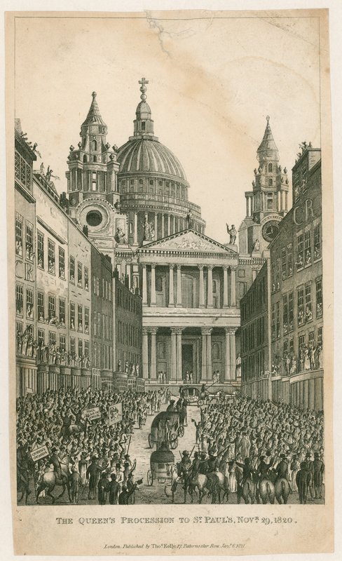 Ludgate Hill. De Processie van de Koningin naar St Paul