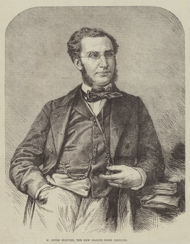 M Emile Ollivier, de nieuwe Franse premier (gravure) door English School