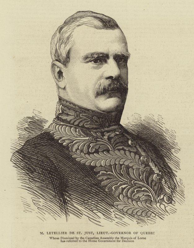 M Letellier de St Just, Luitenant-Gouverneur van Quebec (gravure) door English School