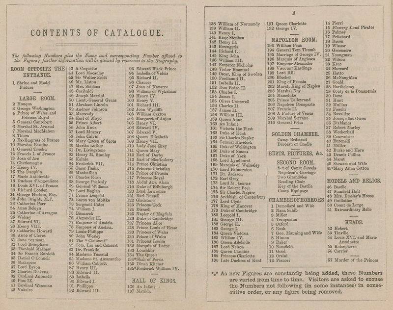 Madame Tussaud & Sons Tentoonstellingscatalogus voor 1875 door English School