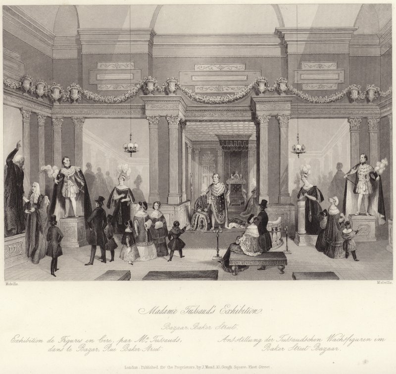 Madame Tussauds tentoonstelling in de bazaar op Baker Street door English School